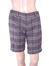 Motivi Bermuda Da Donna Taglia M Medium Pantaloncino Pantalone Tartan Marrone