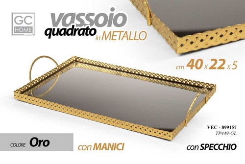 Vassoio metallo rettangolare - vassoio,