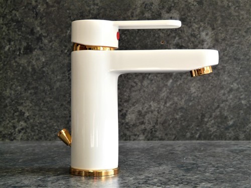 Lavabo bianco oro - lavabo, (24