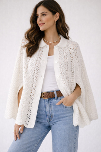 Poncho vintage all uncinetto - poncho,