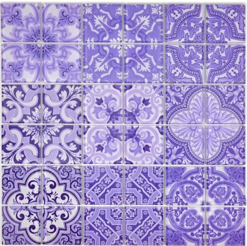 Mosaico vetro viola fiore - viola,