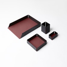 Set Scrivania Acciaio Nero e