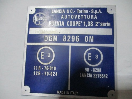 Targa lancia alluminio - targa,