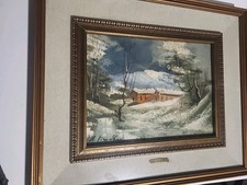 QUADRO A .PIRONTE PAESAGGIO OLIO FIRMATO  62X 52 CM