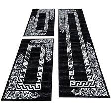 Bordo letto passatoia tappeto barocco Versace runner set 3 pezzi nero bianco