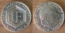 Francia 1 franco 1988 Charles de Gaulle spedizione gratuita franchi mondiali frcs frs