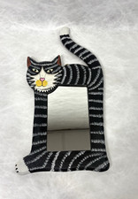 Specchio gatto legno dipinto a