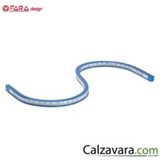 FARA Righello Curvilineo in Gomma Deformabile Flessibile Centimetrato - cm.50