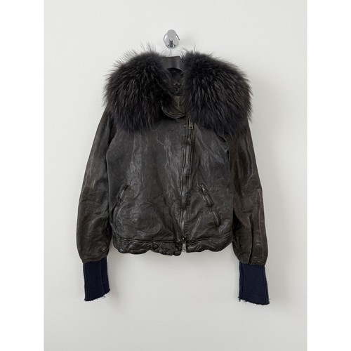 Giacca pelle con zip - giacca,
