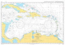 4402 North Atlantico Oceano Caribbean Mare Carta Mappa Marittimo Marino Parete