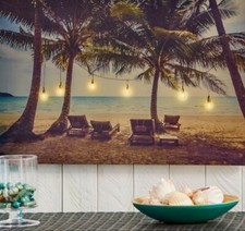 Tela Spiaggia Palma Con Luci