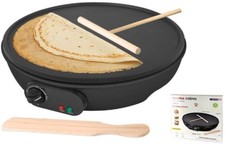 Crepiera 1000W + accessori. Piastra rotonda per Crepes e Piadine. Antiaderente