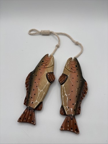 Coppia pesci trota - , ceramica
