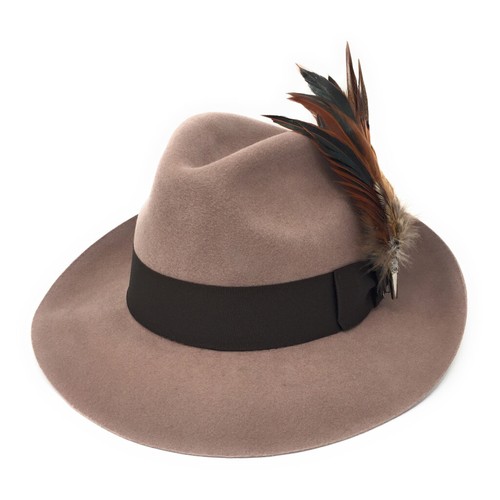 Cappello fedora beige tesa - beige,
