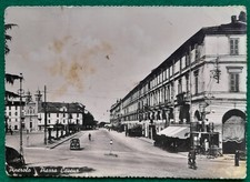 Pinerolo Piazza Cavour Cartolina Antica 1942 B/N Uomo in Bicicletta....