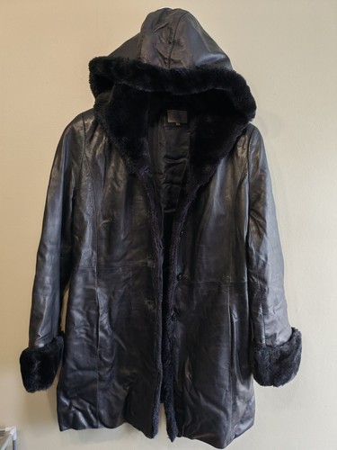 Cappotto pelle nero marks - nero, &
