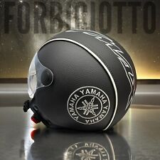 Casco vintage in pelle personalizzato ricamo YAMAHA TMax T-Max S M L XL