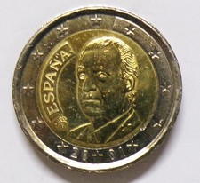 MONETA 2 EURO SPAGNA / ESPANA 2001 DIFETTO DI CONIO