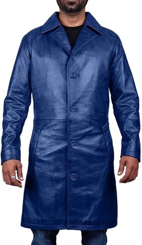 Cappotto uomo blu trench