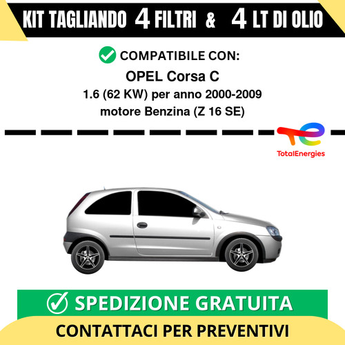 Tagliando per opel corsa - c, 1.6