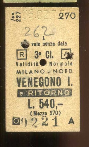 Biglietto treno ferrovia - treno,