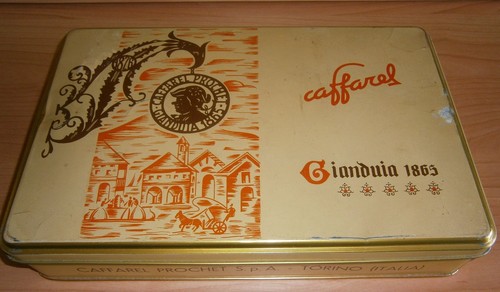 Scatola latta vintage caffarel - scatola,