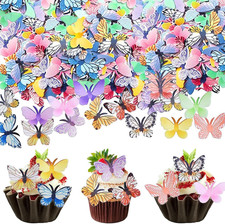 72 Pezzi Decorazioni Commestibili per Dolci a Forma Di Farfalla, Farfalle Commes