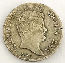 HN Napoli Ferdinando II 1833 piastra Ag BB+ NC Gig#57  r476
