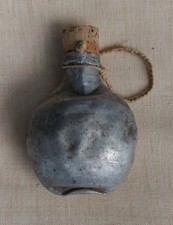 borraccia alluminio caccia polvere militaria collezione contenitore per polvere