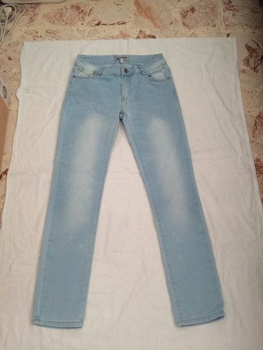 Jeans turchese sfumato - , con