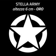 ADESIVO BIANCO  12 CM STELLA ARMY - STELLA MILITARE - Sticker Vinile Prespaziato