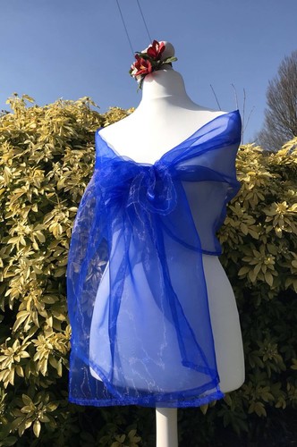 Scialle organza royal blues - organza,