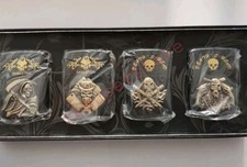 Accendino Tipo Zippo Nero Skull Ottone | Gothic Biker Vintage Collezione