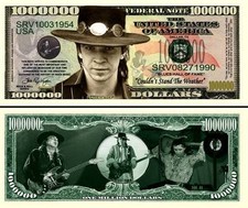 STEVIE RAY VAUGHAN BILLET DE COLLECTION MILLION DOLLAR US! SRV Vaughn Blues Rock