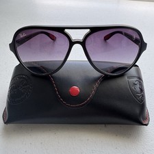 Occhiali da sole Ray Ban FERRARI nero opaco montatura rossa RB 4125-M-F CATS F602/9A 2N