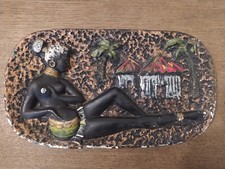 QUADRO IN TERRACOTTA DONNA AFRICANA - VINTAGE