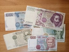 50000 10000 5000 1000 LIRE