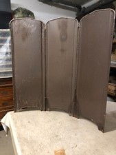 antico paravento (separè) in metallo a tre ante