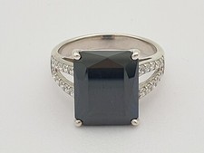 Tanzanite Silver Zirconia Ring