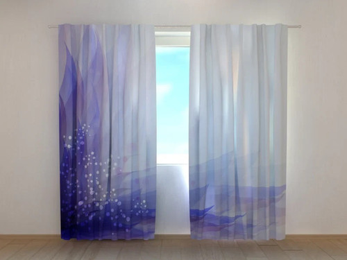 Tende fiore blu astratto - tende,