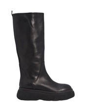 Stivali Alti Max Mara ? Chunky In Vera Pelle Black Leather Boots  39EU