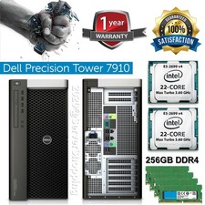 Dell Precision T7910 44-CORE 2x Xeon E5-2699v4 2,20 GHz 256 GB DDR4 512 GB SSD /9 TB