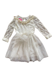 vestito pizzo bianco bambina nuovo tg 18-24m vacanze matrimonio battesimo