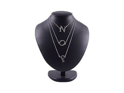 Collana argentata iniziale - collana,