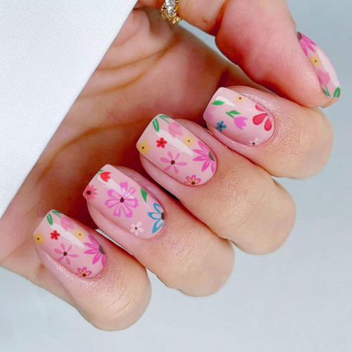 Unghie gel adesive - gel, fiori
