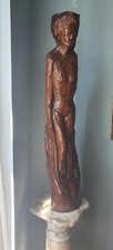 Scultura In Legno Figura Femminile Firmata Artista Scultore Travi