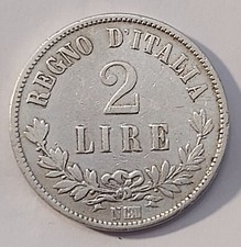 VITTORIO EMANUELE II 2 LIRE VALORE 1863 NAPOLI PERIZIATA