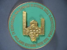 DISTINTIVI MILANO 1939 CONVEGNO NAZIONALE STORIA ARCHITETTURA SMALTI S.AMBROGIO