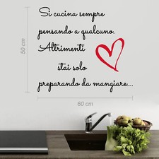 wall stickers frasi si cucina sempre pensando a qualcuno adesivo murale a0433