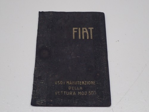 Fiat mod 503 - mod., libretto